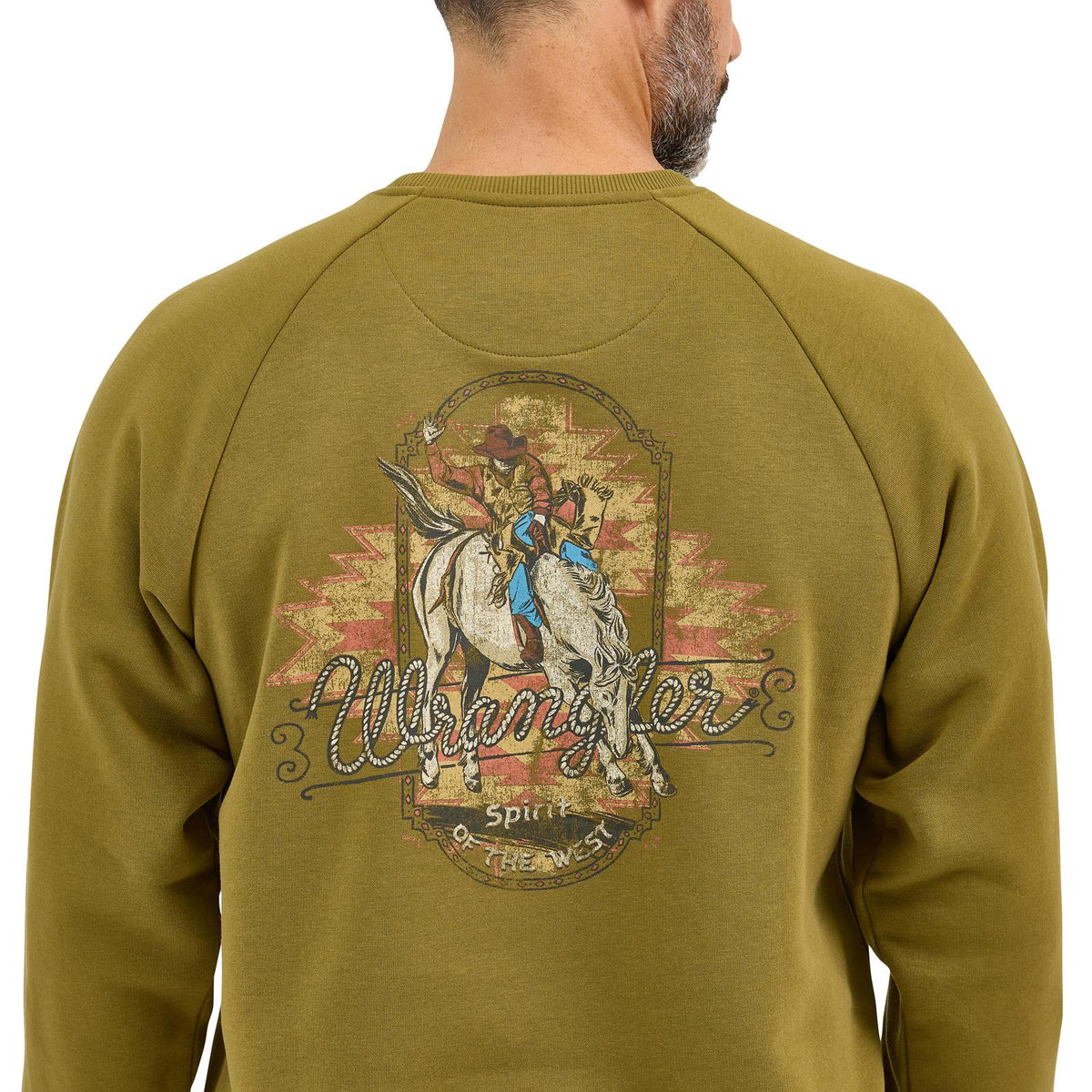 Wrangler Crew Pullover Sweatshirt Regular Fit Olive Drab