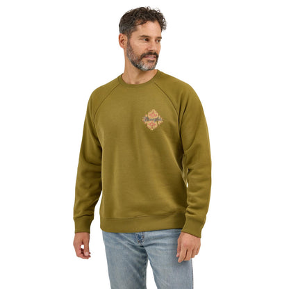 Wrangler Crew Pullover Sweatshirt Regular Fit Olive Drab