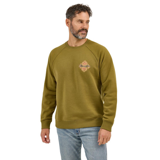 Wrangler Crew Pullover Sweatshirt Regular Fit Olive Drab