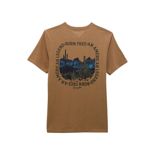 Wrangler Short Sleeve T-Shirt Regular Fit Tobacco Brown Heather