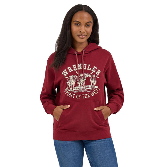Wrangler Wrangler Retro Hoodie Regular Fit Cabernet