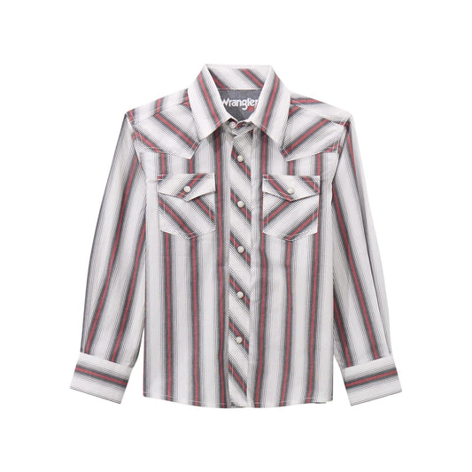 Wrangler Kids 20X Competition Advanced Comfort Long Sleeve Shirt Multi Stripe