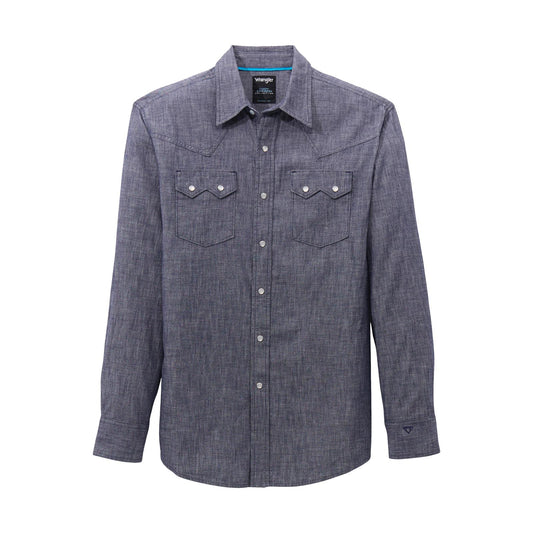 Wrangler® X Cody Johnson Long Sleeve Shirt Classic Fit Snaps Navy