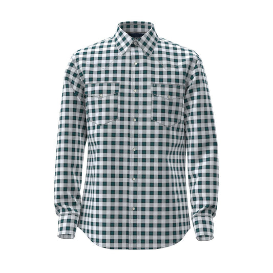 Wrangler Wrinkle Resist Long Sleeve Shirt Classic Fit White/Teal