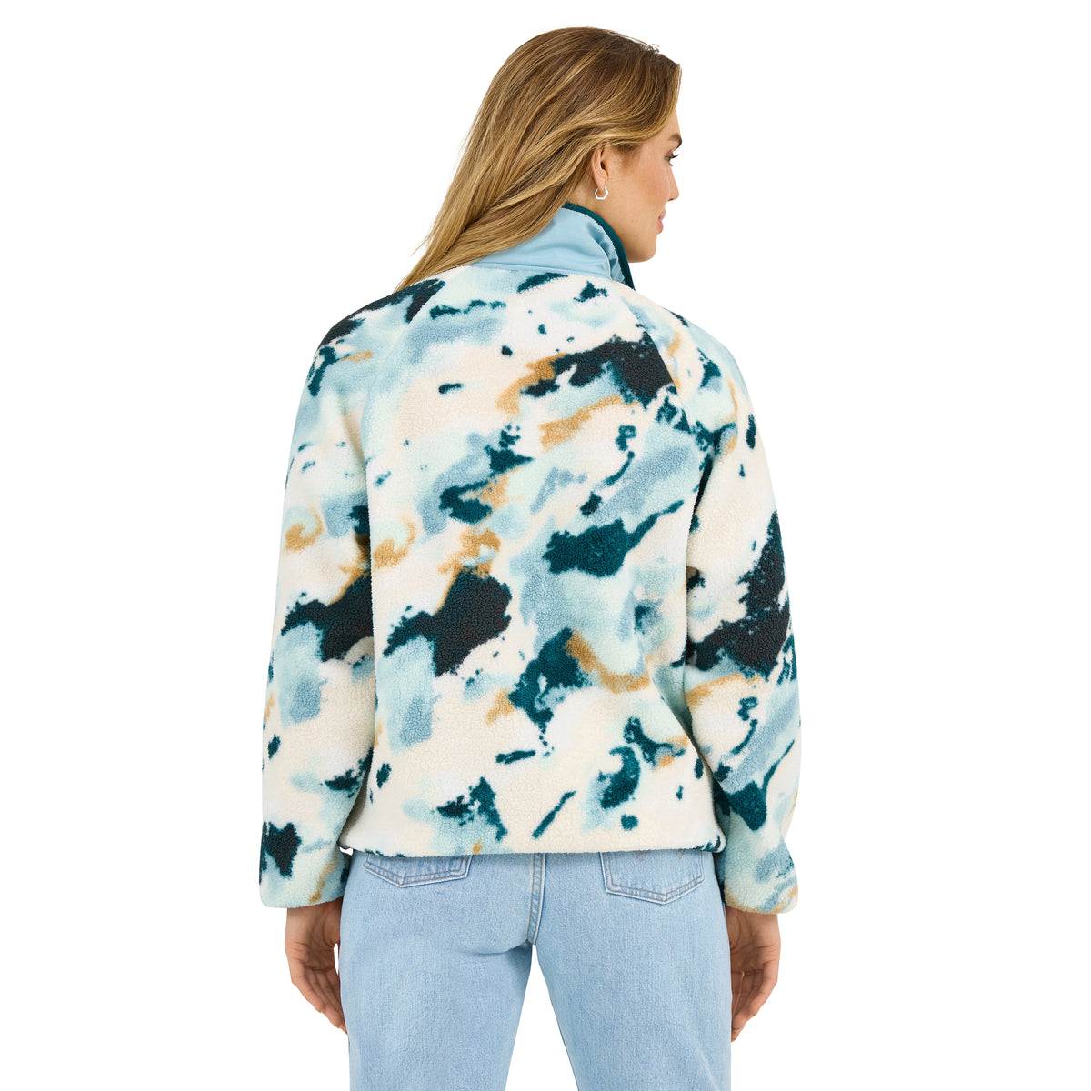 Wrangler Retro Americana Sherpa Snap Pullover Blue Multi