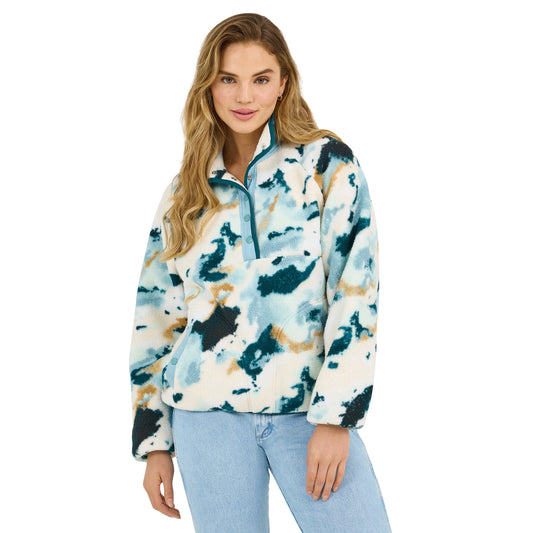 Wrangler Retro Americana Sherpa Snap Pullover Blue Multi