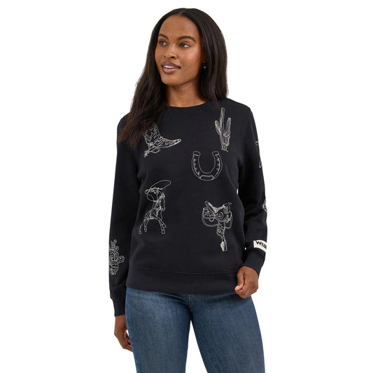 Wrangler Retro Punchy Crew Sweatshirt Black