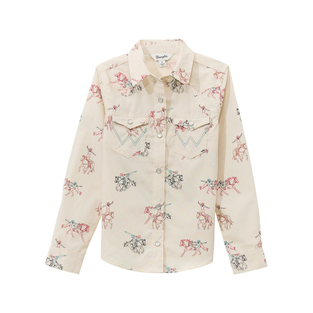 Wrangler Trick Rider Print Western Top