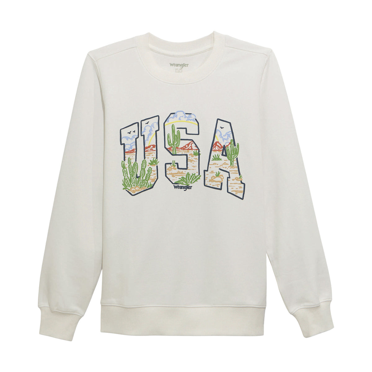 Wrangler Retro USA Crew Fleece Regular Fit Bright White