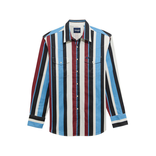 Wrangler Vintage Brushpopper Long Sleeve Shirt Blue Multi