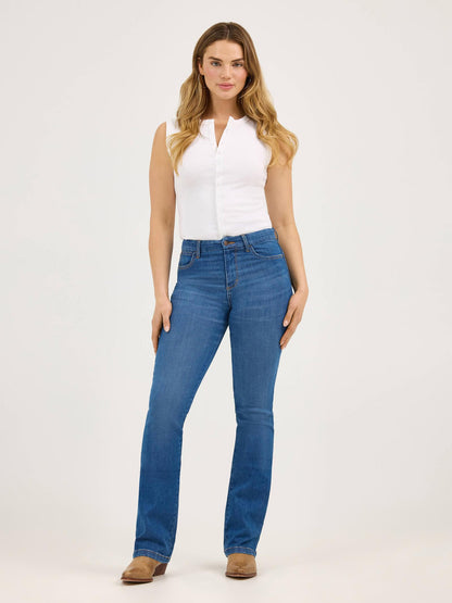 Wrangler Bespoke High Rise Bootcut Jean Pearl