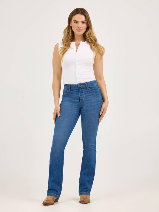 Wrangler Bespoke High Rise Bootcut Jean Pearl