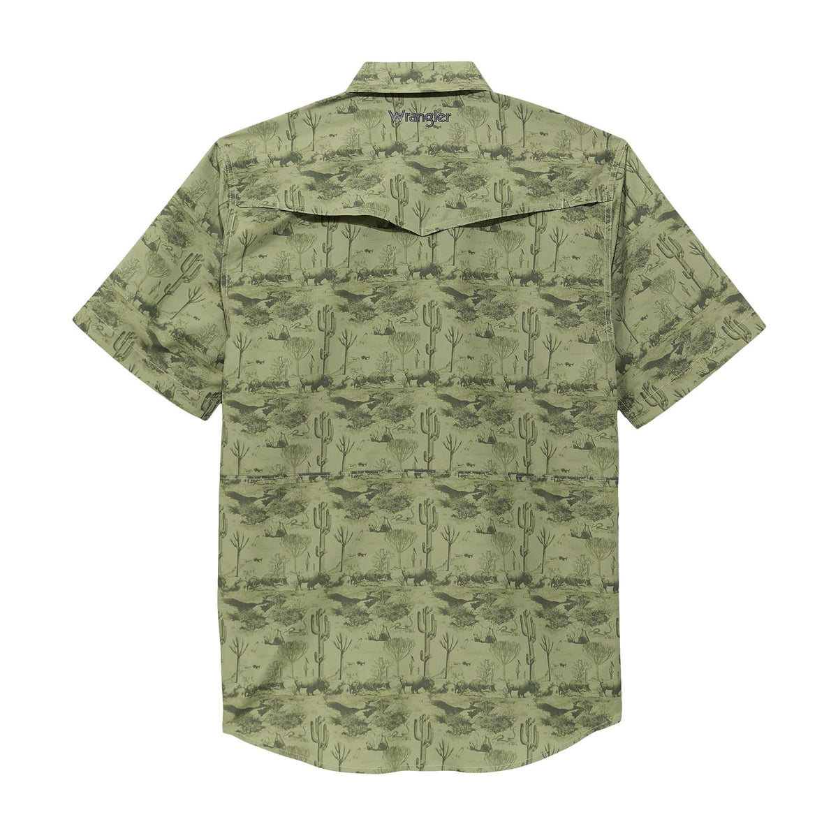 Wrangler ATG Performance Short Sleeve Shirt Olivine Print