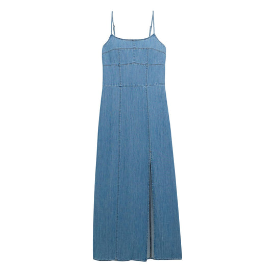 Wrangler Retro Punchy Maxi Denim Dress Mid Denim