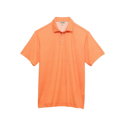 Wrangler ATG Short Sleeve Performance Polo Shirt Regular Fit Peach Paisley
