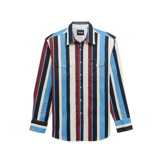 Wrangler Kids Vintage Brushpopper Long Sleeve Shirt Blue Multi