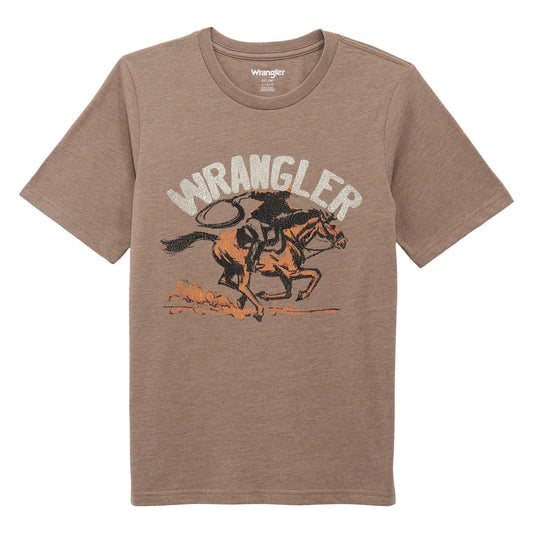 Wrangler Kids Short Sleeve Graphic T-Shirt Brindle Heather