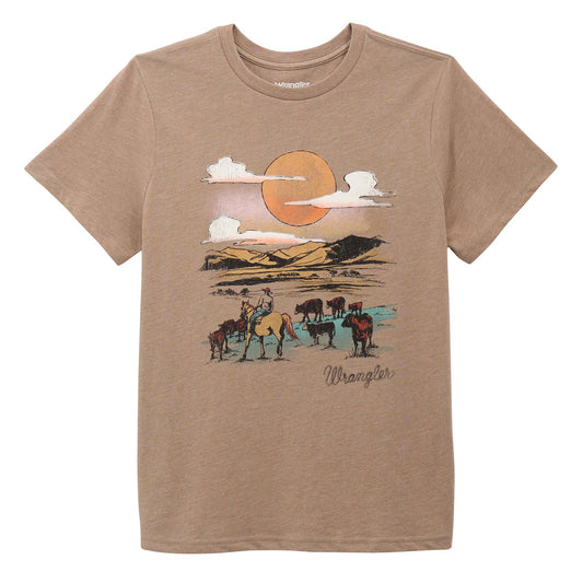 Wrangler Short Sleeve T-Shirt Regular Fit Desert Taupe Heather