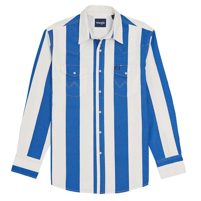 Wrangler Vintage Inspired Long Sleeve Shirt Black Multi Stripe