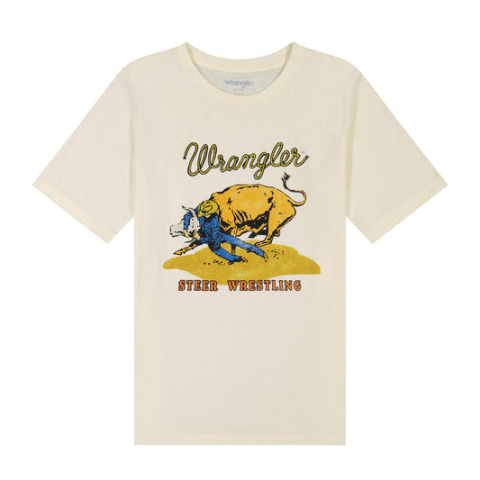Wrangler Kids Short Sleeve Graphic T-Shirt Antique White Heather