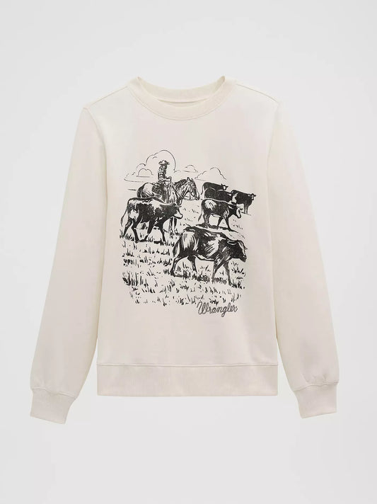 Wrangler Cattle Drive Graphic Fleece Reg Pullover
