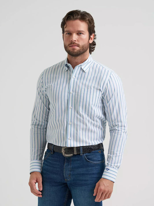 Wrangler X Cody Johnson Long Sleeve Shirt Classic Fit Buttons Blue Multi