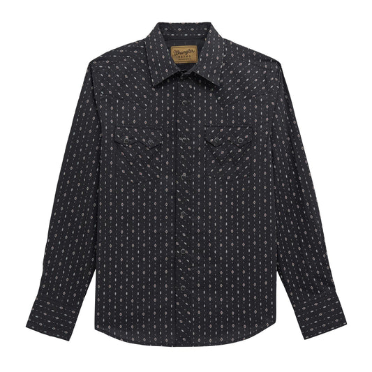 Wrangler Retro Long Sleeve Shirt Modern Fit Black