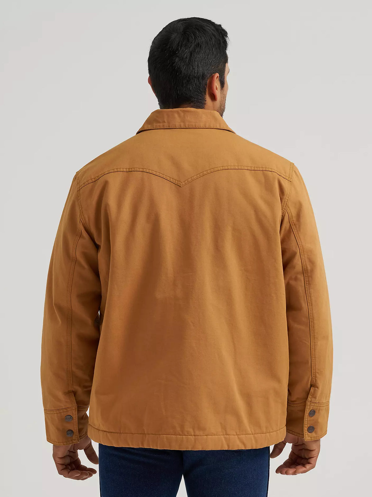 Wrangler Mens Western Lined Canvas Barn Coat Brown Sugar