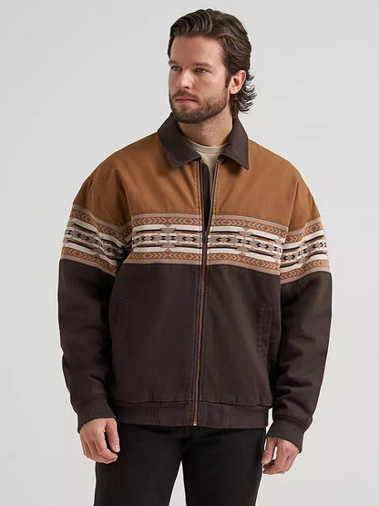 Wrangler Aztec Bomber Jacket Chocolate Torte