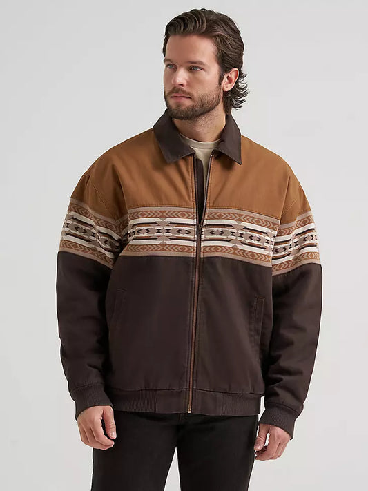 Wrangler Aztec Bomber Jacket Chocolate Torte