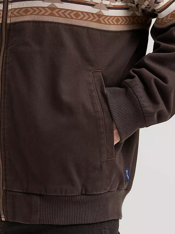 Wrangler Aztec Bomber Jacket Chocolate Torte