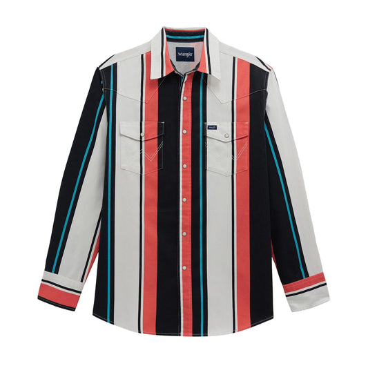 Wrangler Vintage Inspired Long Sleeve Shirt Black Black Multi