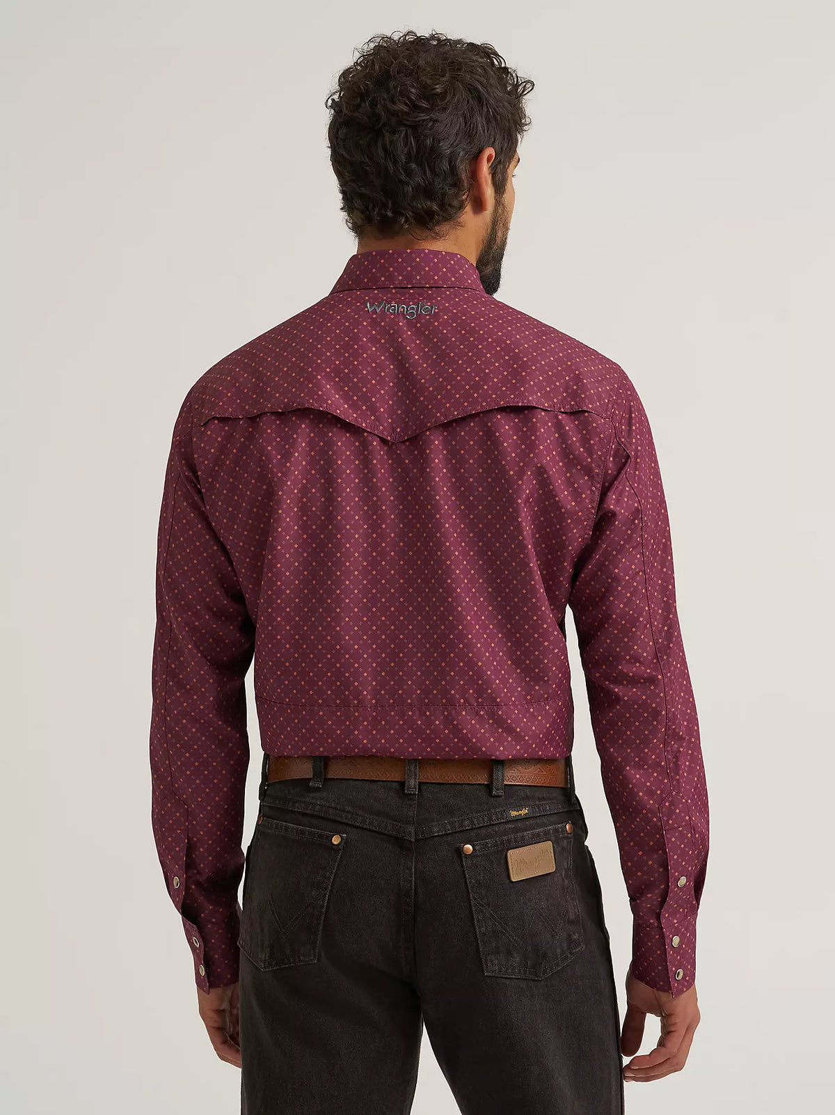 Wrangler All Terrain Gear Men's Performance Print Shirt Lattice Fig