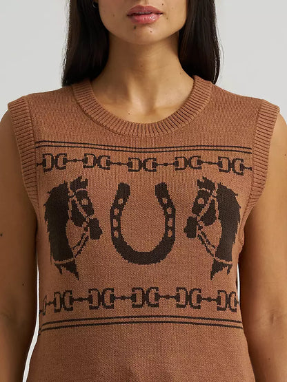 Wrangler Womens Horse Sweater Vest
