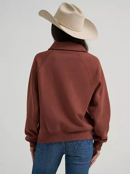 Wrangler Womens Horseshoe Collared Zip Pullover