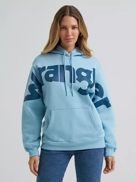Wrangler Ladies Wide Open Spaces Logo Hoodie Sky Ridge