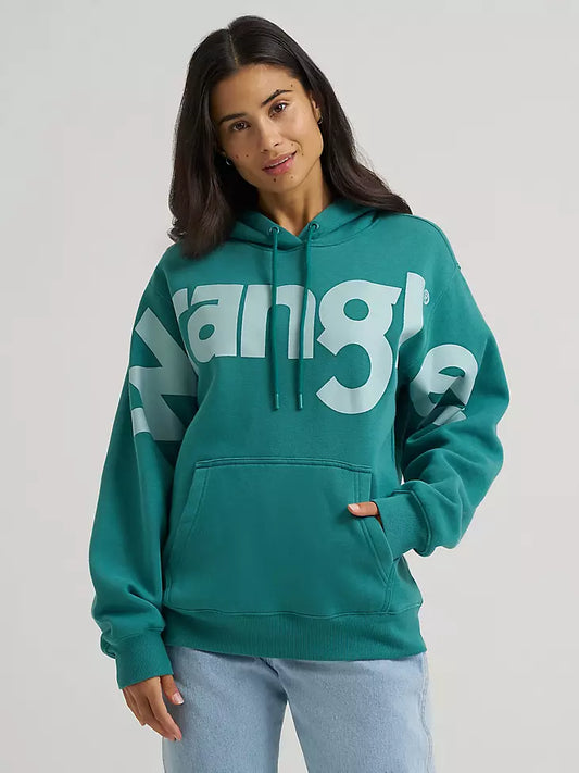 Wrangler Ladies Wide Open Spaces Logo Hoodie Turquoise