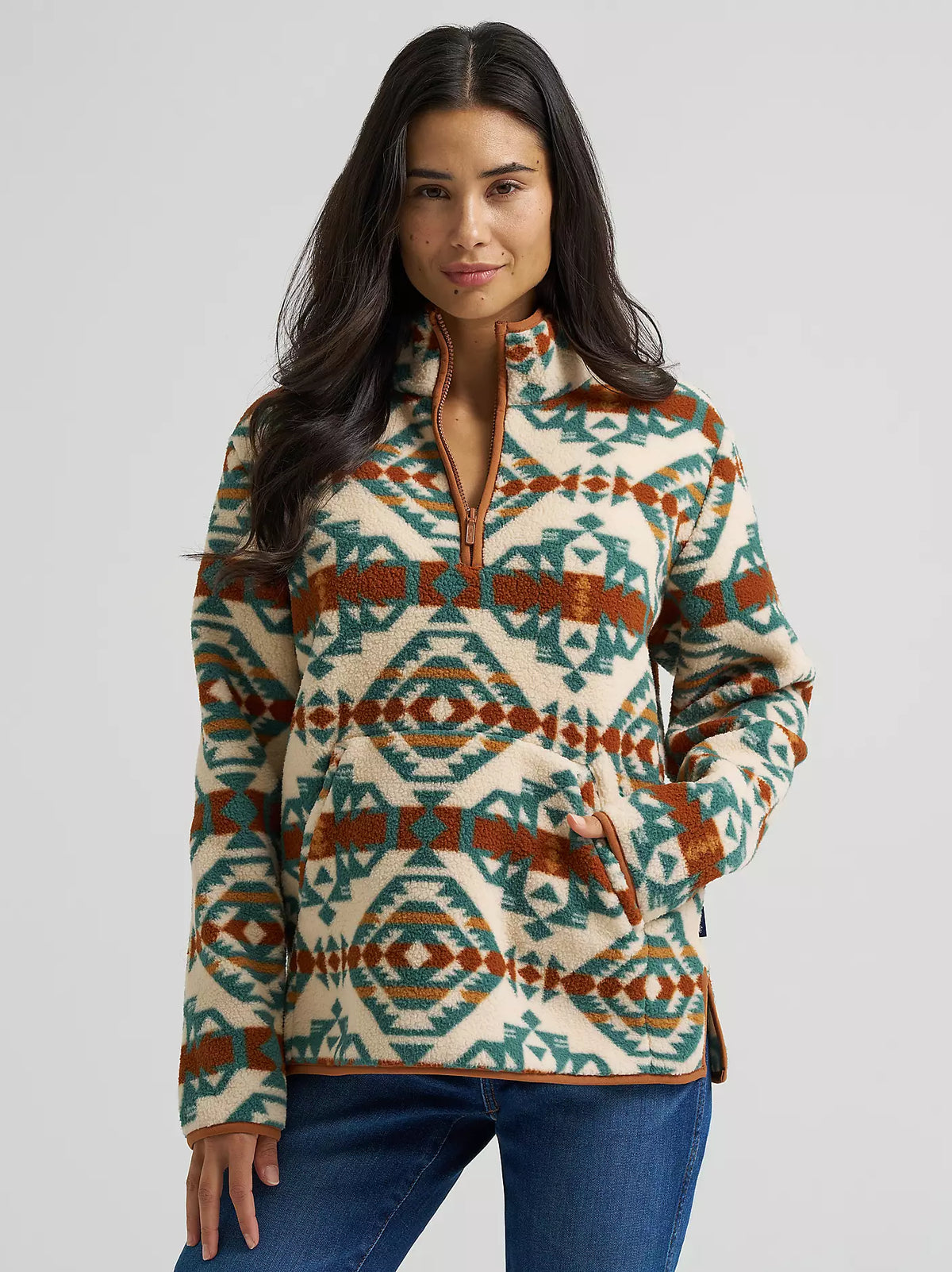 Wrangler Ladies High Plains Sherpa Zip Pullover