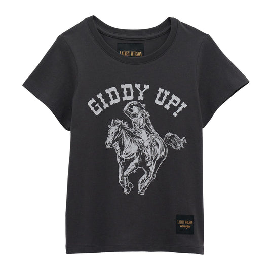 Wrangler X Lainey Wilson Girls Giddy Up T-Shirt Black