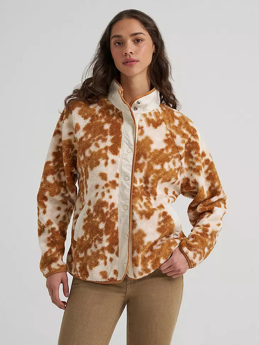 Wrangler Ladies Hay Away Big Sky Sherpa Snap Jacket Fawn