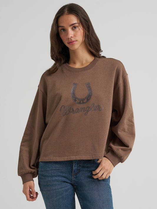 Wrangler Canyon Pullover Oversized Fit Coffee Quartz