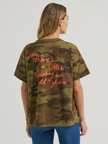Wrangler Retro Graphic Short Sleeve T-Shirt Girlfriend Fit Camo Print
