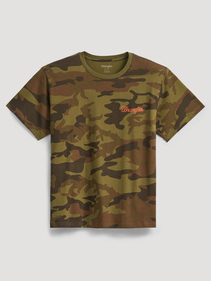 Wrangler Retro Graphic Short Sleeve T-Shirt Girlfriend Fit Camo Print