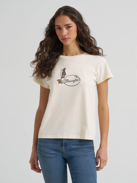 Wrangler Retro Graphic Short Sleeve T-Shirt Regular Fit Antique White