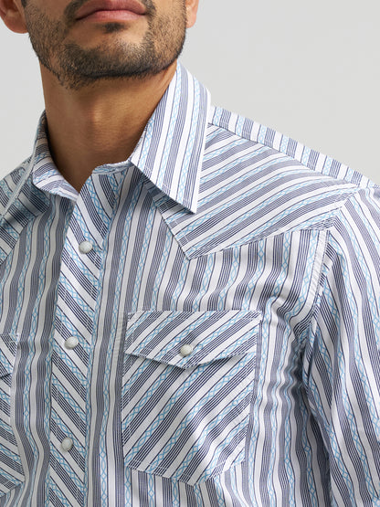 Wrangler 20X Competition Advanced Comfort Long Sleeve Shirt Classic Fit Navy/Blue