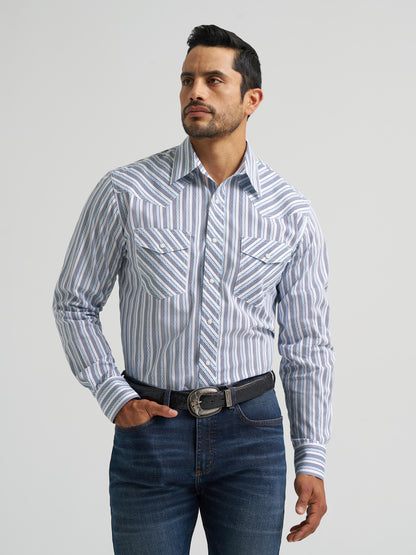Wrangler 20X Competition Advanced Comfort Long Sleeve Shirt Classic Fit Navy/Blue