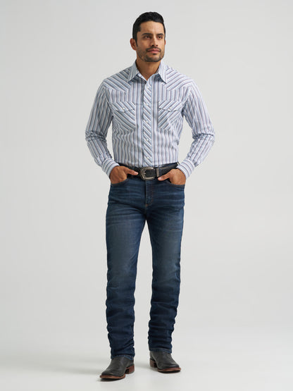 Wrangler 20X Competition Advanced Comfort Long Sleeve Shirt Classic Fit Navy/Blue