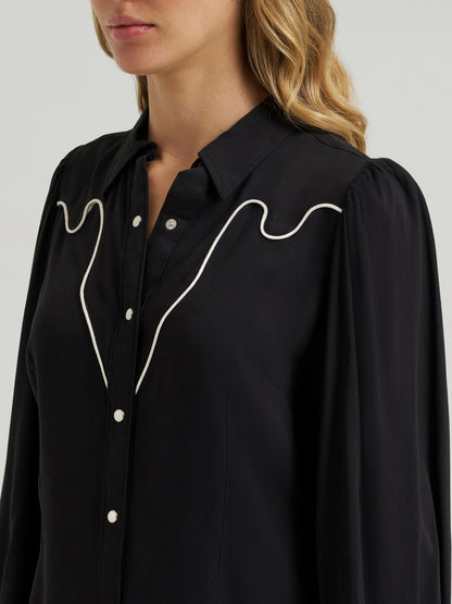 Wrangler Retro Punchy Western Blouse Black