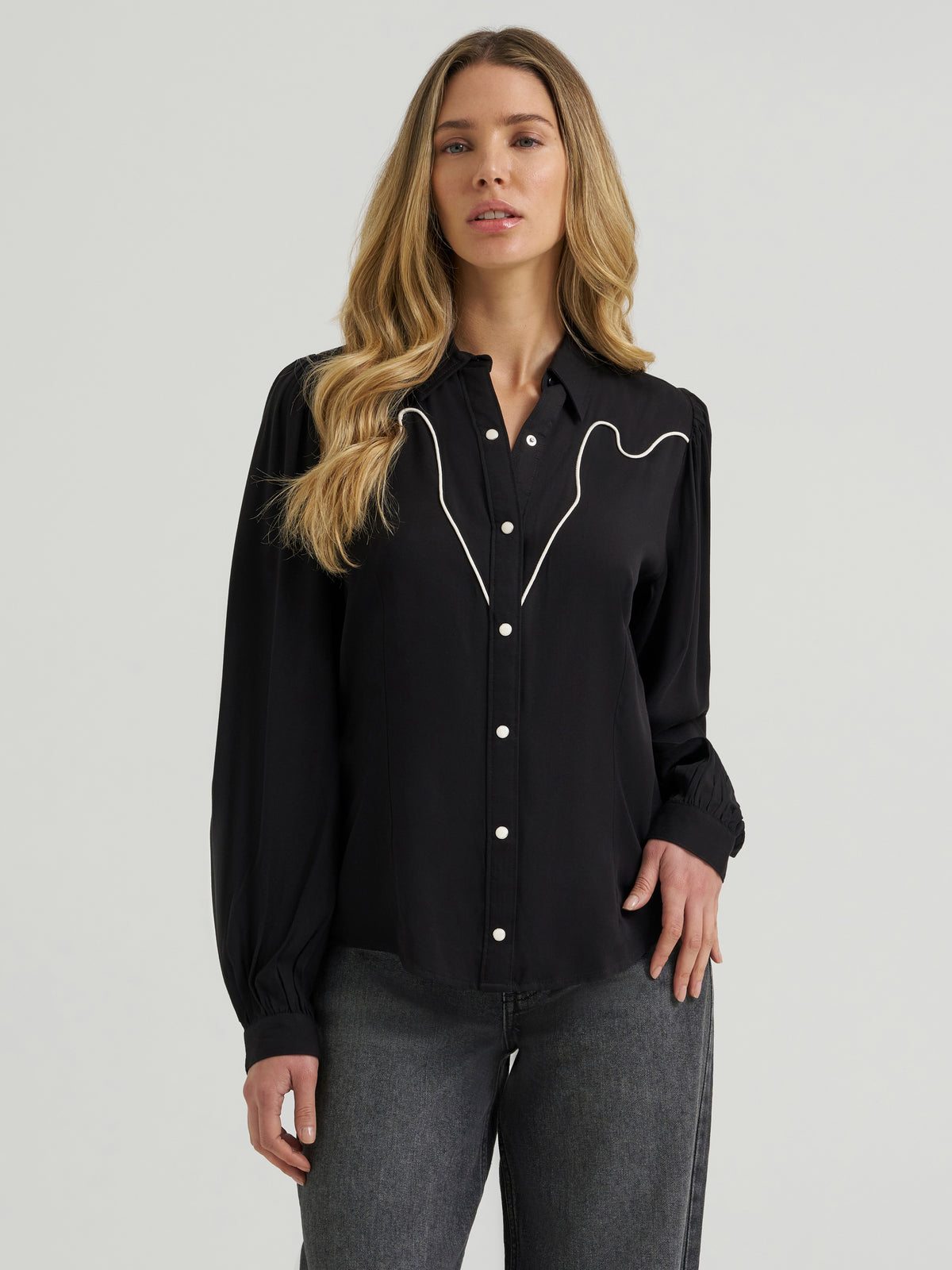 Wrangler Retro Punchy Western Blouse Black