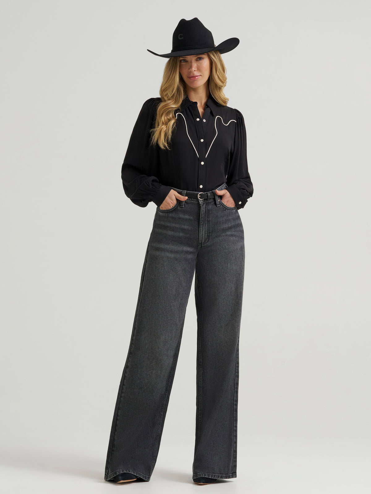 Wrangler Retro Punchy Western Blouse Black